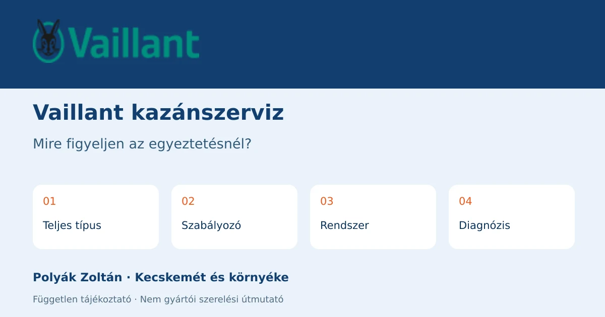 Vaillant szerviz-egyeztetés: Teljes típus, Szabályozó, Rendszer, Diagnózis